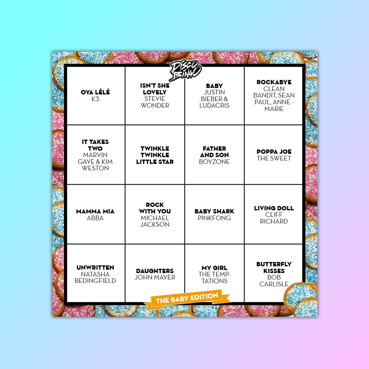 Disco Bingo The Baby (Shower) Edition