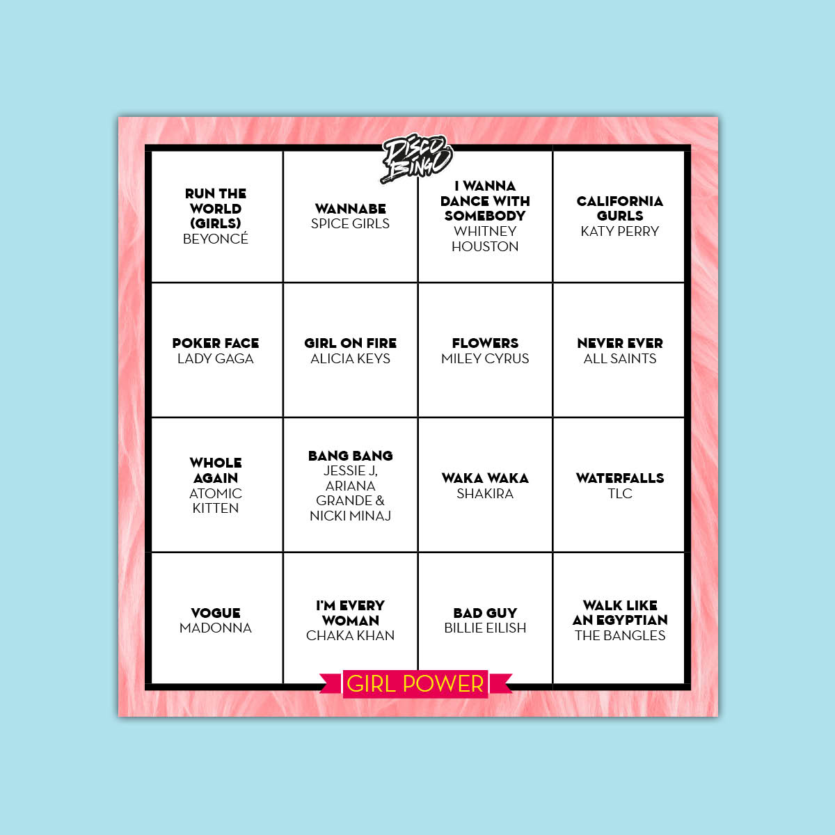 Disco Bingo The Girl Power Edition