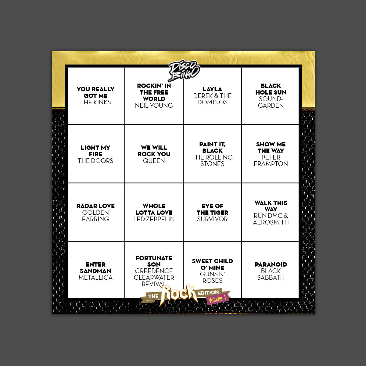Disco Bingo The Rock Edition