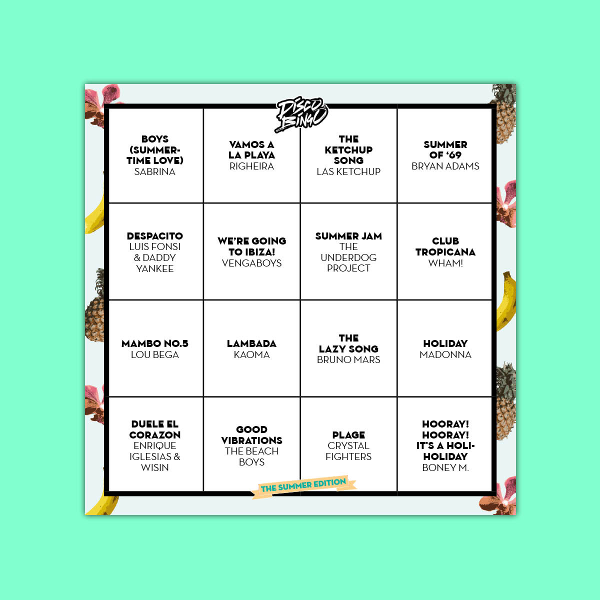 Disco Bingo The Summer Edition