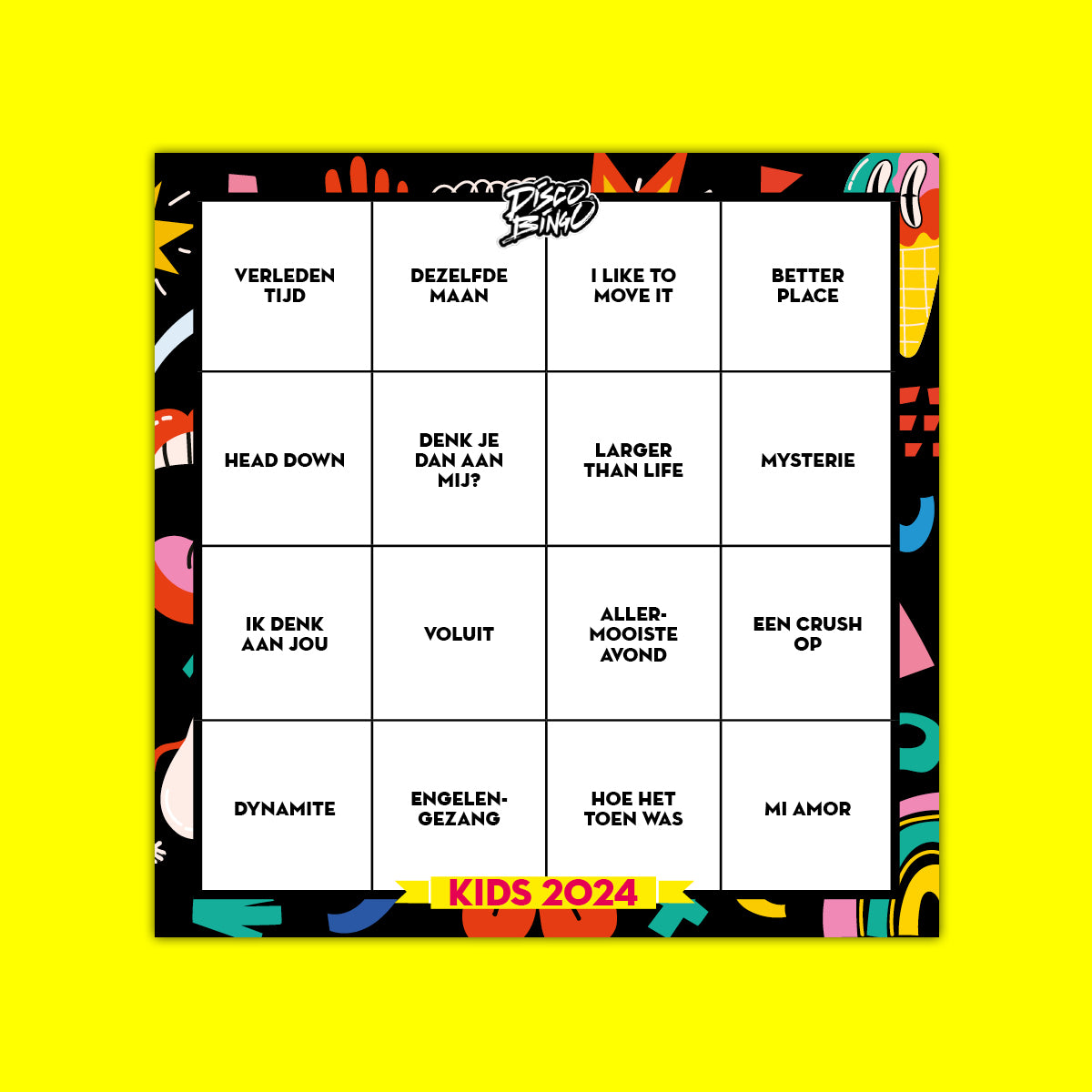 Disco Bingo The Kids 2024 Edition