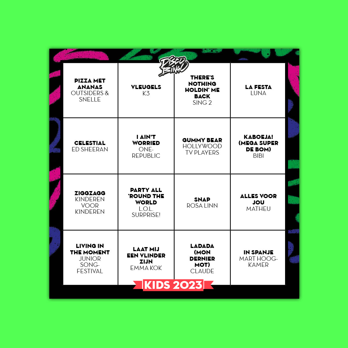 Disco Bingo The Kids 2023 Edition