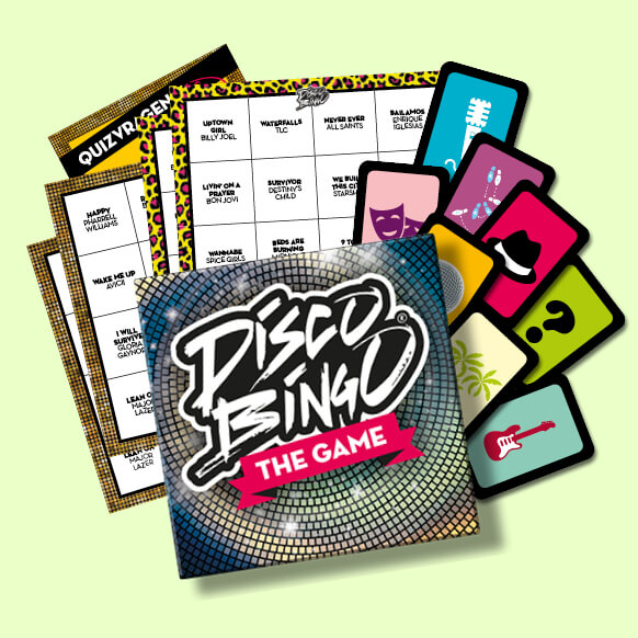 Disco Bingo Game Box – muziekbingo voor thuis