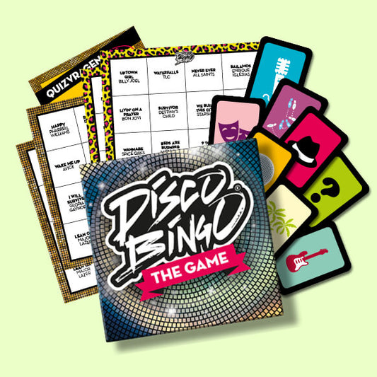 Disco Bingo Game Box – muziekbingo voor thuis